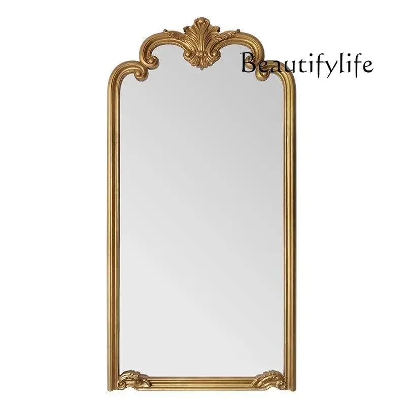 European retro carved full-length mirror household wall-mounted floor-to-ceiling full-length mirror