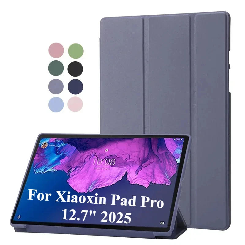 

Для Lenovo Xiaoxin Pad Pro 12,7 "2025 TB375FC тройные складные чехлы для смарт-планшетов Funda для Lenovo Tab P12 12,7 "2023 TB-370F чехол