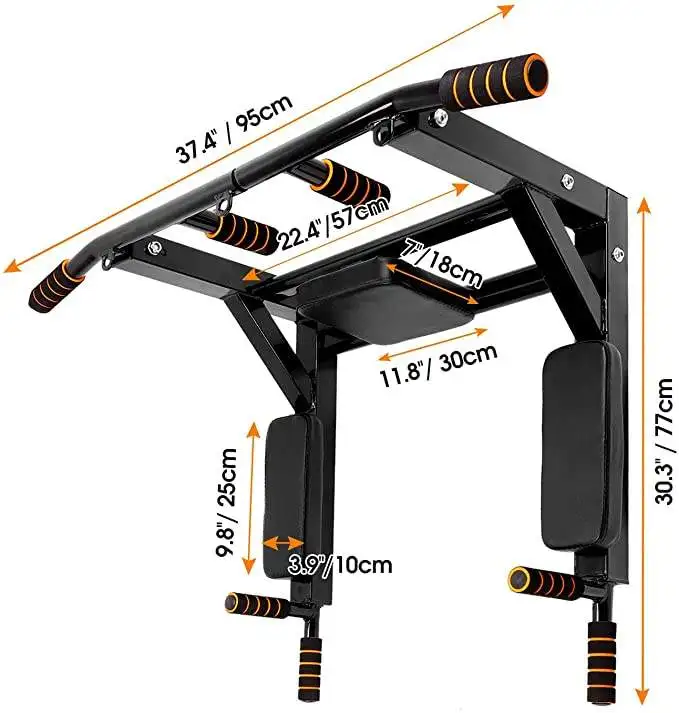 Indoor Wall Sandbag Rack Horizontal Bar Pull-up Dip Machine Upgraded Wall Mounted Chin Up Bar Pull Up Bar