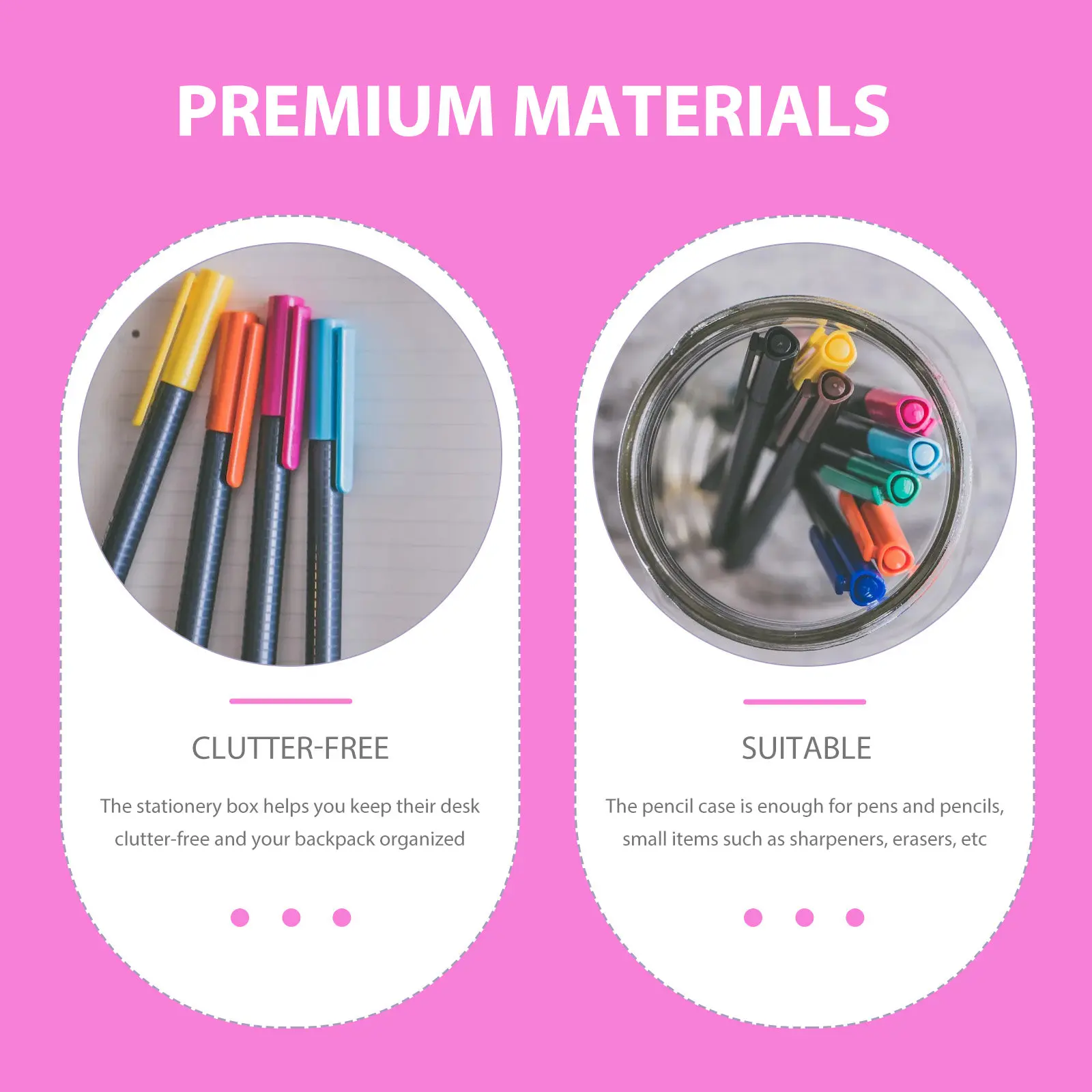 Multi Functional Plastic Pencil Design Easy Open Close Stationery Organizer Desk Clutter Free Backpack Storage Case