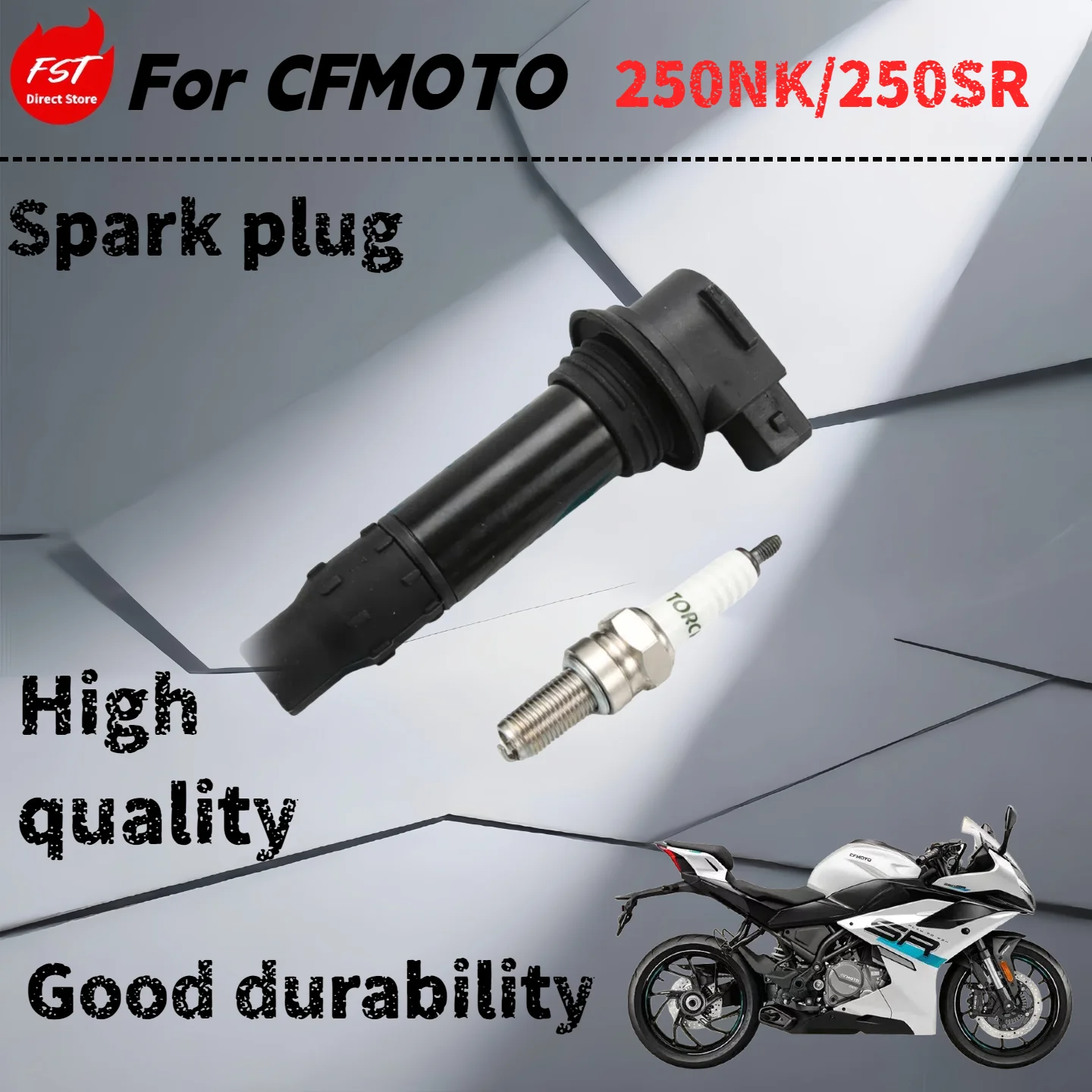

For CFMOTO 250NK/250SR spark plug ignition coil high voltage package cap ignition modification accessories