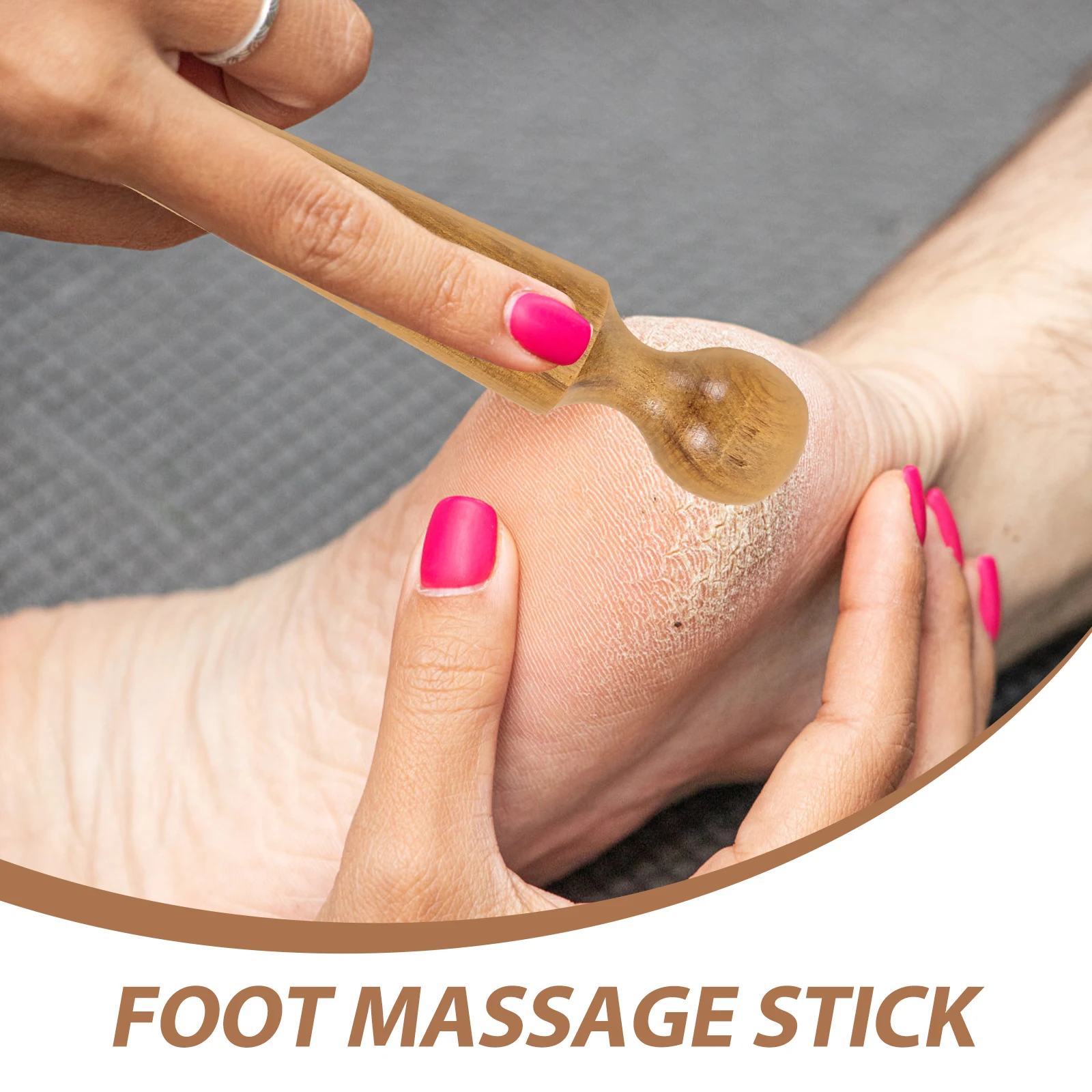 

2pcs Foot Massage Wooden Stick Smooth Gentle Feet Massager Relax Muscles Home Outdoor Use Reflexology Tool Travel Size Light