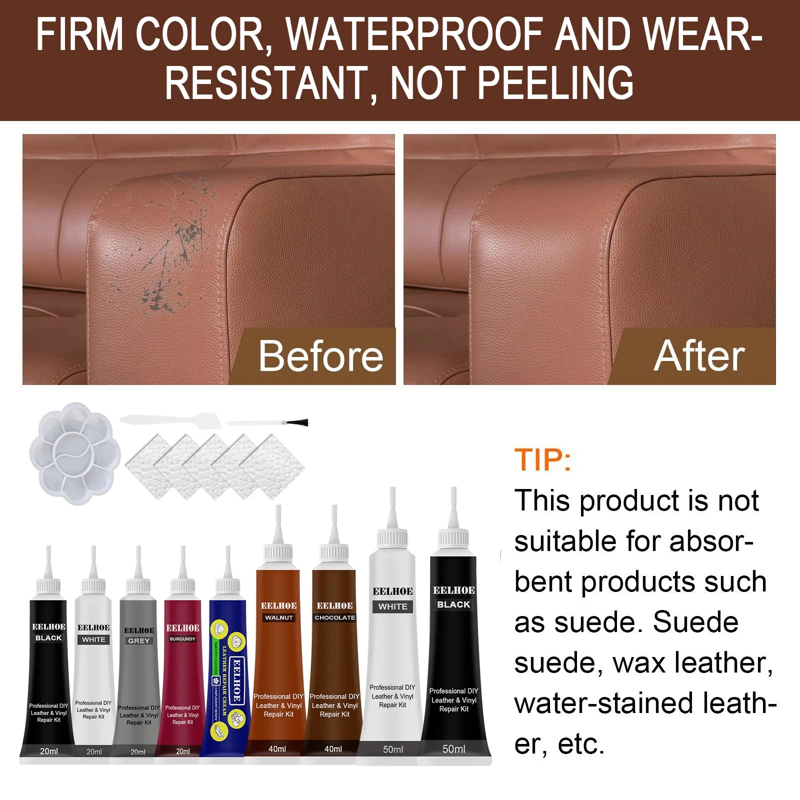 20/50ml Professional Leather Repair Paste Leather Complementary Color Repair Paste Car Repair Cream Agent Car Accessries image 3