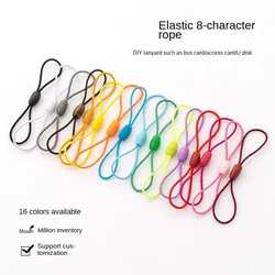 5Pcs/Lot Lanyard Lariat Cords Elastic rope Keychains Hooks Mobile phone Strap Charms Keyring Bag Accessories Key Ring