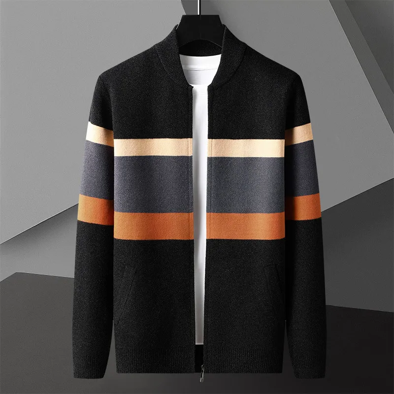 

Fashion Cardigan Sweater Men Streetwear Men Sweater Sueter Hombre Los Hombres Abrigos Strip Olor Contrast Sweaters Cardigan Home