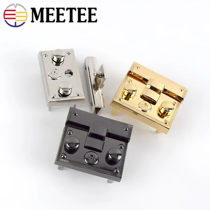 2/5Pcs Meetee Metal Bag Snap Lock Handbag Clasps Closure Buckle DIY Purse Twist Turn Locks Bags Accessories Replacement Buckles