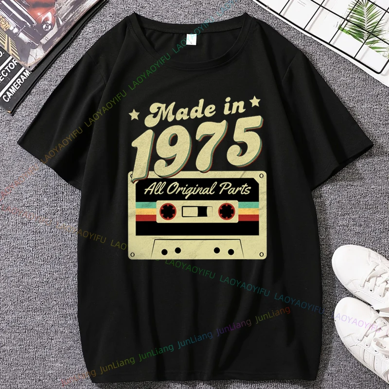 

Одежда 1975 1985, Y2k, мужская одежда на 40-й 50-летие, топ унисекс, уличная одежда в стиле Харадзюку, оригинальные мужские футболки, готическая рубашка