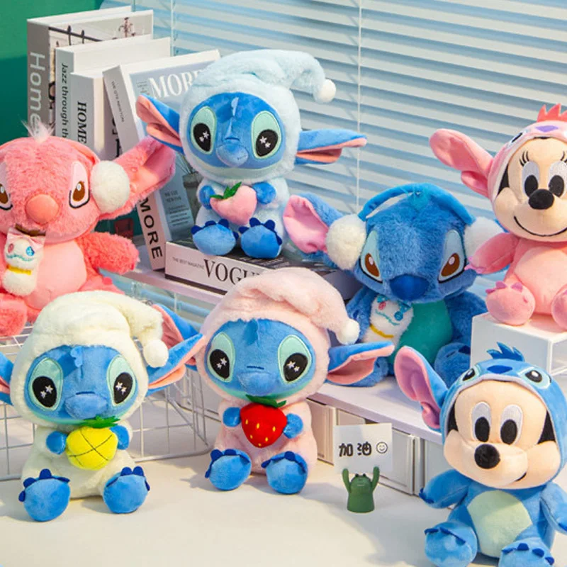 

Stitch Plush Toys Keychain Anime Lilo And Stitch Backpack Pendant Cartoon Fruit Series Doll Decoration Key Chain Halloween Gift