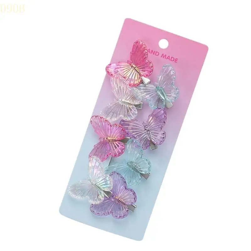 

090B Barrettes Headdress Clear Butterfly Hairpin Hair Clips Bowknot Hairgrip for Baby
