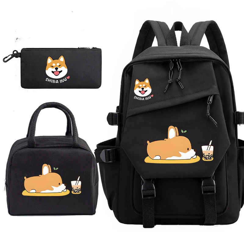 

Girls Backpacks School Bags for Women Shiba Loves Bubble Tea Fashion Travel Knapsack Bag Printing Child School Backpack Mochila