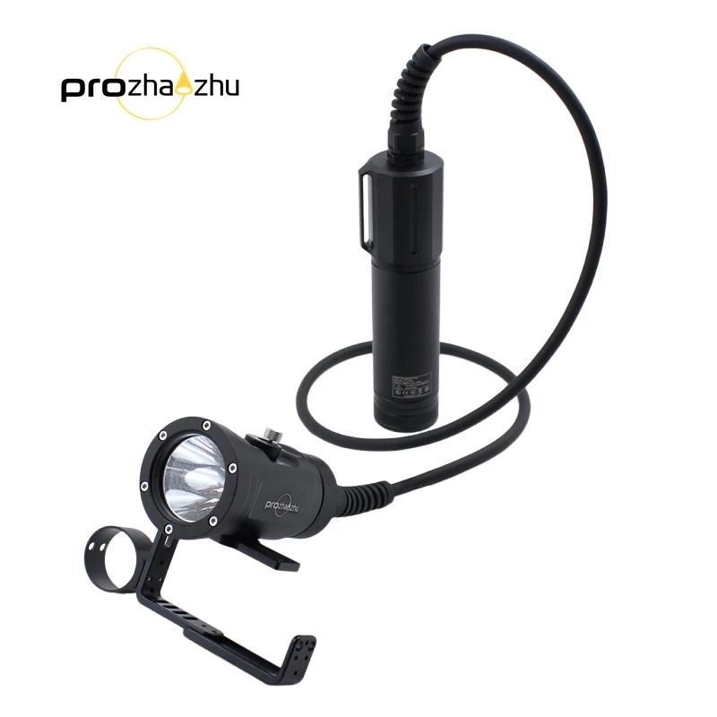 

DL-D10 SBT90 Rechargeable 6000 Lumen Aluminum Alloy Canister Diving Light IP68 200M Wreck Cave Technical Diving Lamp
