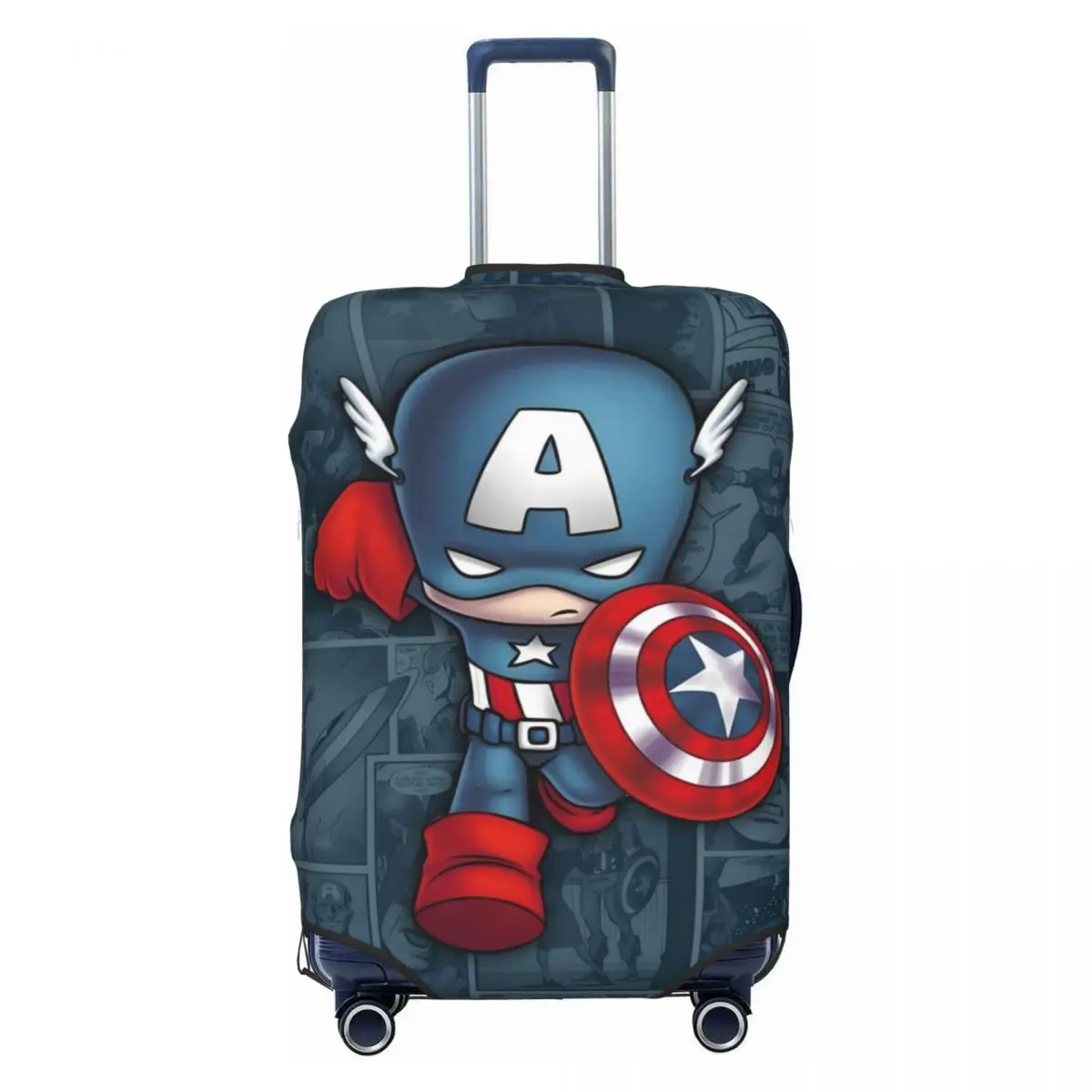

Custom Classical Film Captain America Suitcase Cover Elastic Cool Superhero Travel Luggage Covers for 18-32 inch