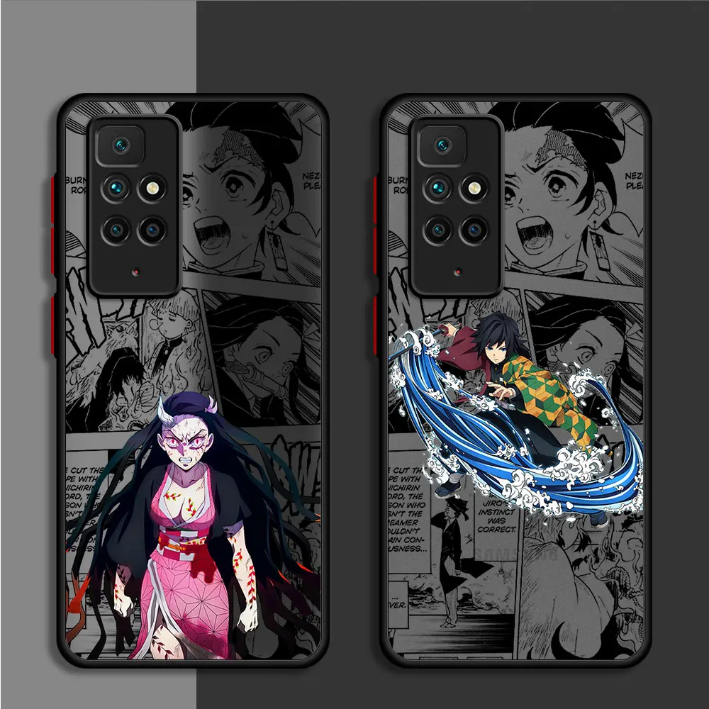 Funda trasera dura para Xiaomi Redmi Note 11, 10 Pro, 12, 13, 12S, 11S, 10S, 9, 9S, 8, 10C, 9A, 9C, 8T, 9T, PC, Demon Slayer, Anime