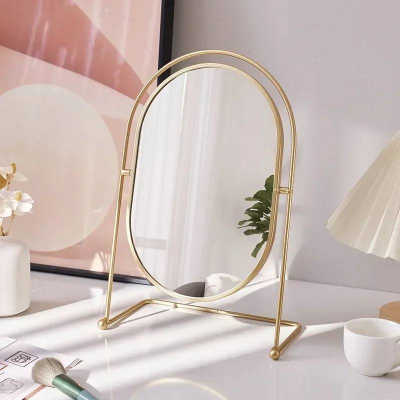 

Cosmetic Mirror Bedroom Desktop High-definition Round Mirror Dressing Home Beauty Princess Mirror Can Be Rotated Decoration