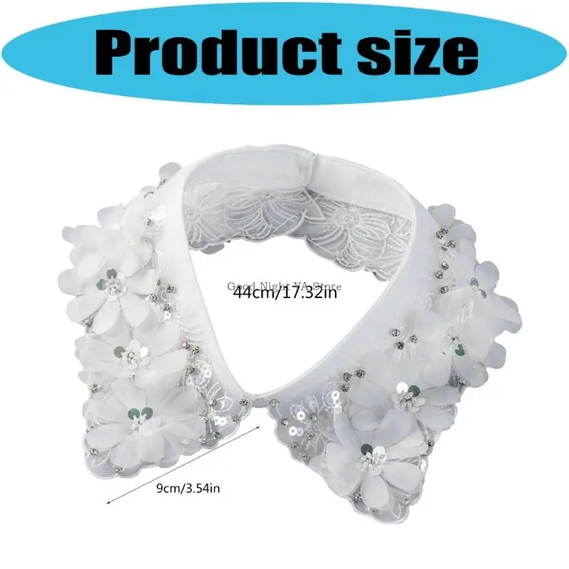

Elegant Detachable Collar Floral Beadwork Design Decorative Collar Neckpiece