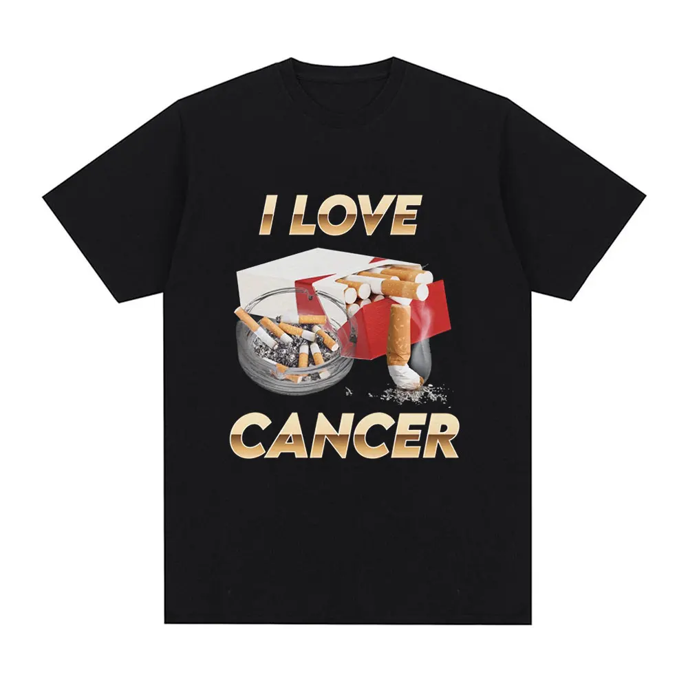 Camiseta I Love Cancer Meme para hombre, camisetas Vintage de moda, 100% algodón, informal, de gran tamaño, manga corta, Tops, ropa de calle