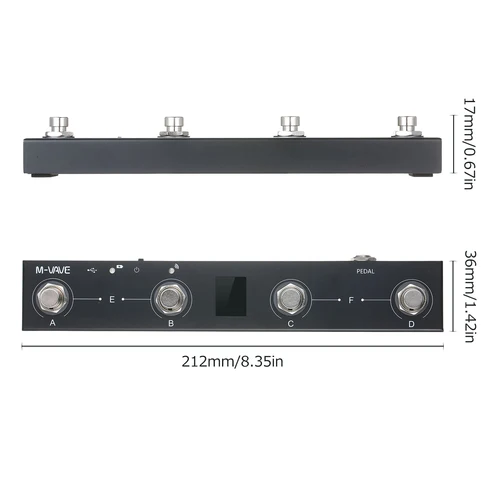 Imagen 2 del producto Controlador MIDI de Chocolate M-VAVE BT recargable 4 botones controlador MIDI Pedal Control de aplicación con sistema de transmisión inalámbrico