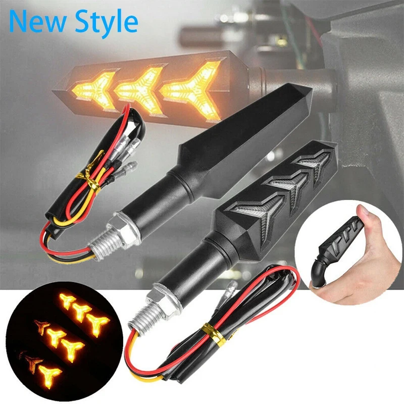 Flowing Water LED Turn Signal Indicator Flashing Light for Universal Kawasaki Z900 Z800 Zx6R