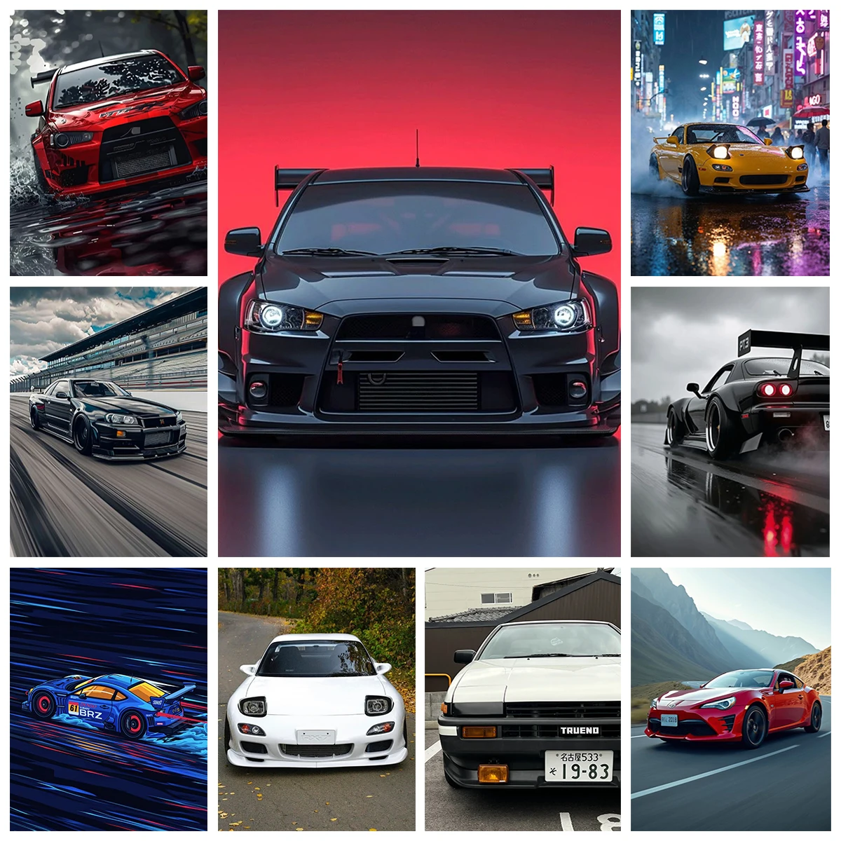 Japanische Sportwagen 5D Diamant Malerei Kit Sport Auto Poster Diy Diamant Stickerei Mosaik Home Decor Diamant Ölgemälde