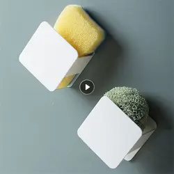 Sponge Holders Rounded Corners Durable White Abs Racks Dish Cloth Drying Rack Modern Minimalist Kitchen Sink 9.8×9.8×7.4cm