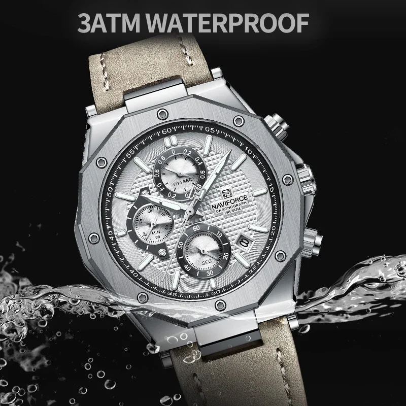 2024 NAVIFROCE Fashion Date Quartz Men Watches Top Brand Luxury Male Clock Chronograph Sport Mens Wrist Watch Relogio Masculino