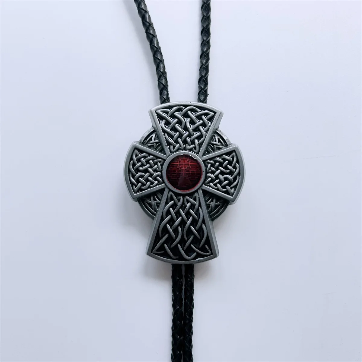 Red Enamel Western Cowboy Cowgirl Cross Knot Celtic Bolo Tie also Stock in US BOLOTIE-WT060 Free Shipping