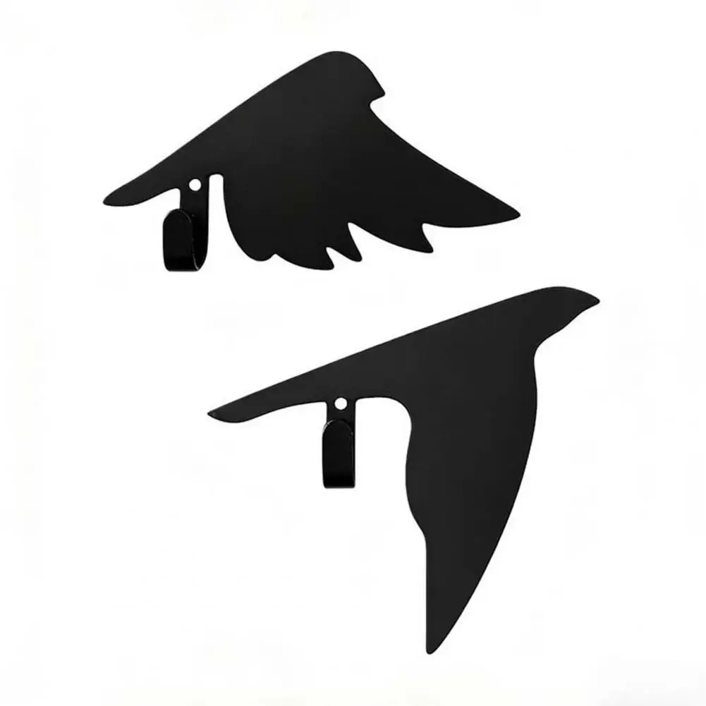 

Flying Bird Key Holder Hook Artistic Metal Black Bird Decor Multifunctional Coat Hook Towel for Bathroom Kitchen Entryway