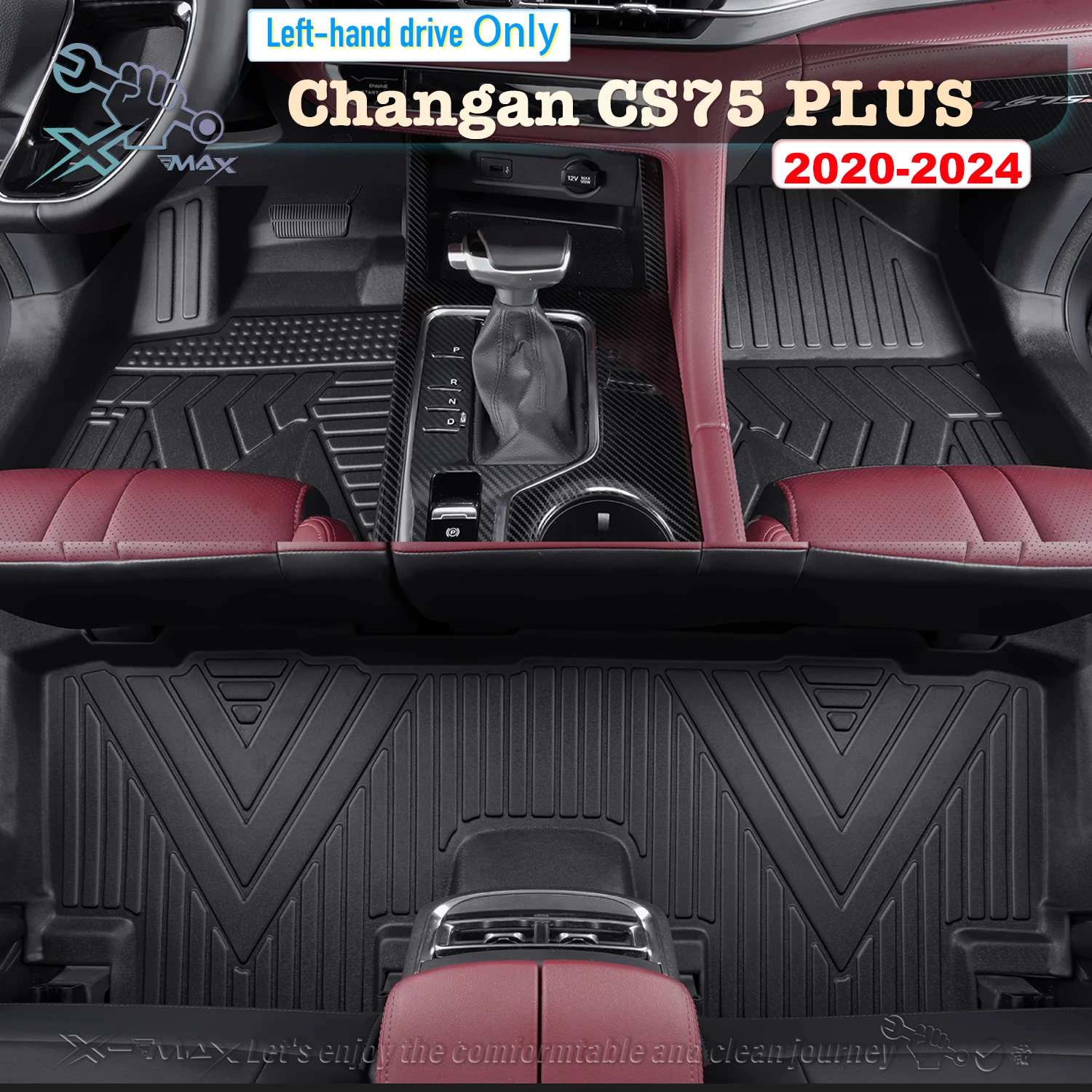 

Left-hand Drive Car Floor Mat For Changan CS75 PLUS 2020-2024 Full Surround Foot Mat Automotive Floor Mat Floor Liner