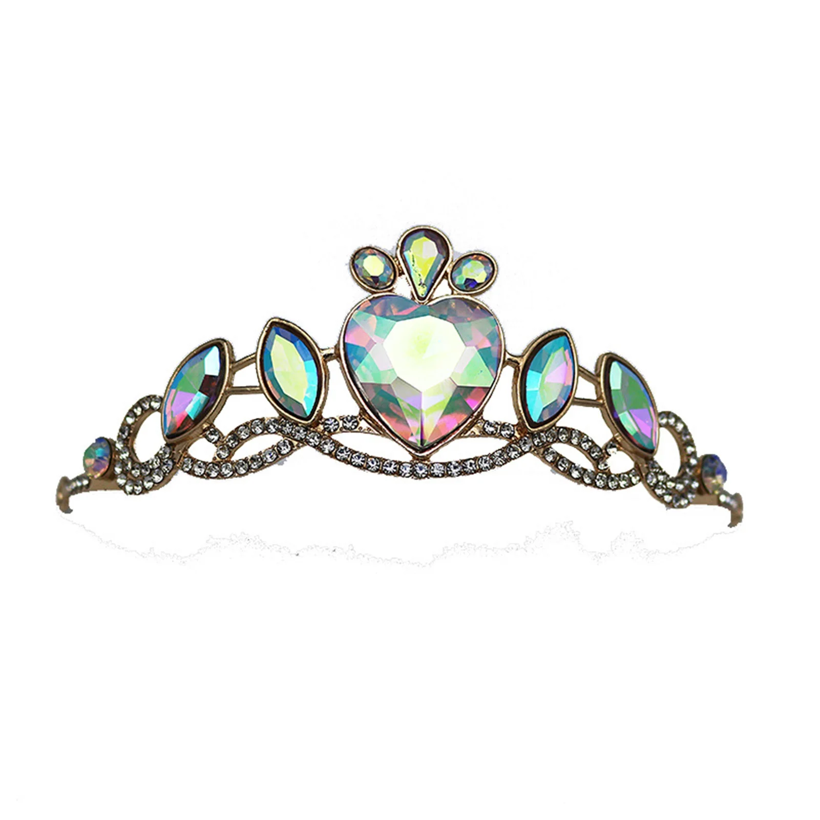 

Crystal Children's Birthday Crown Child Stage Sparkling Crown Headband for Dressing up in Birthday Show Performance