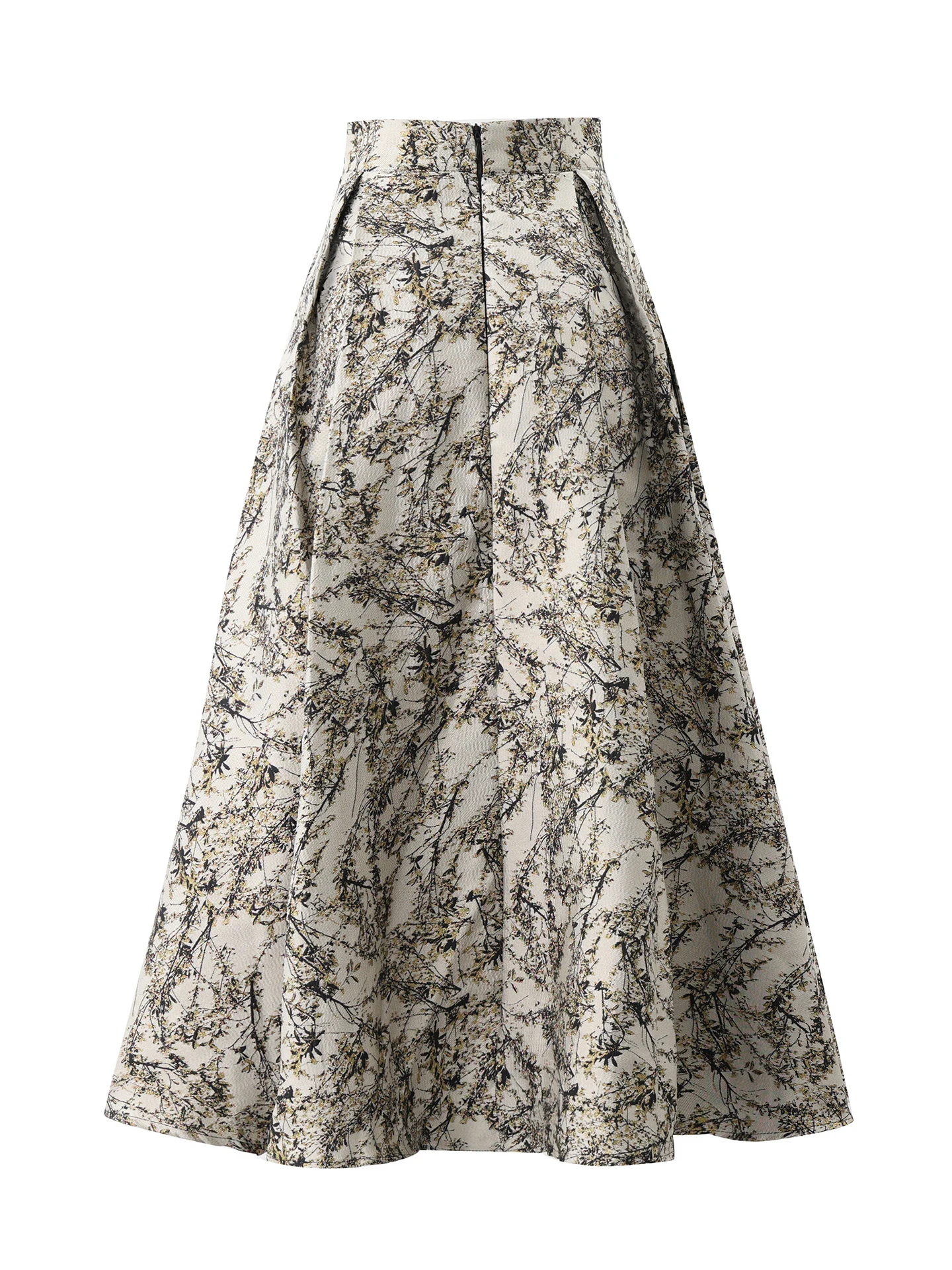 Nowa damska spódnica na wiosnę i jesień, modna, do pracy, haftowana, rozkloszowana, z wysokim stanem i bufiastymi nogawkami.