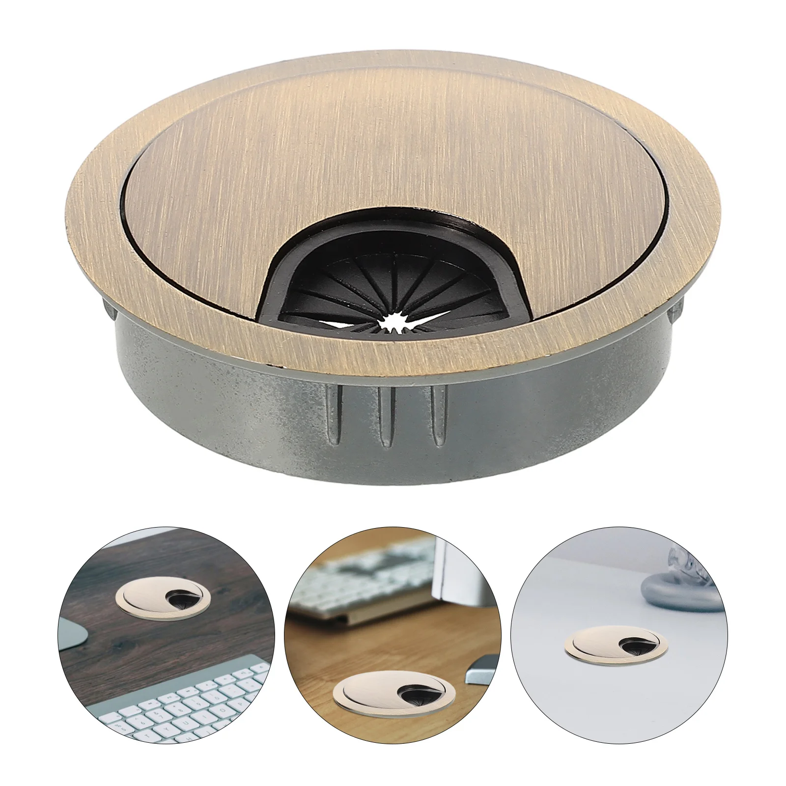 

2Pcs Round Wire Hole Cover Cable Management Desk Grommet Zinc Alloy Cord Organizer Cord Grommet Wire Cable Hole Cover