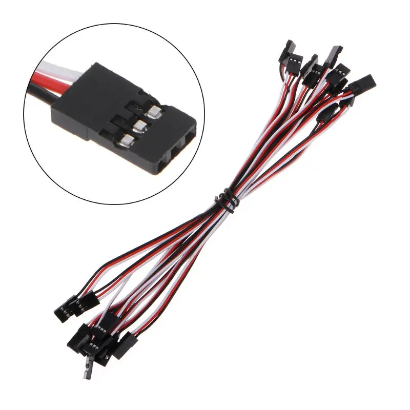 10 stks 10 Quadcopter Uitbreiding Servo Futaba Male Naar Male Draad Kabel