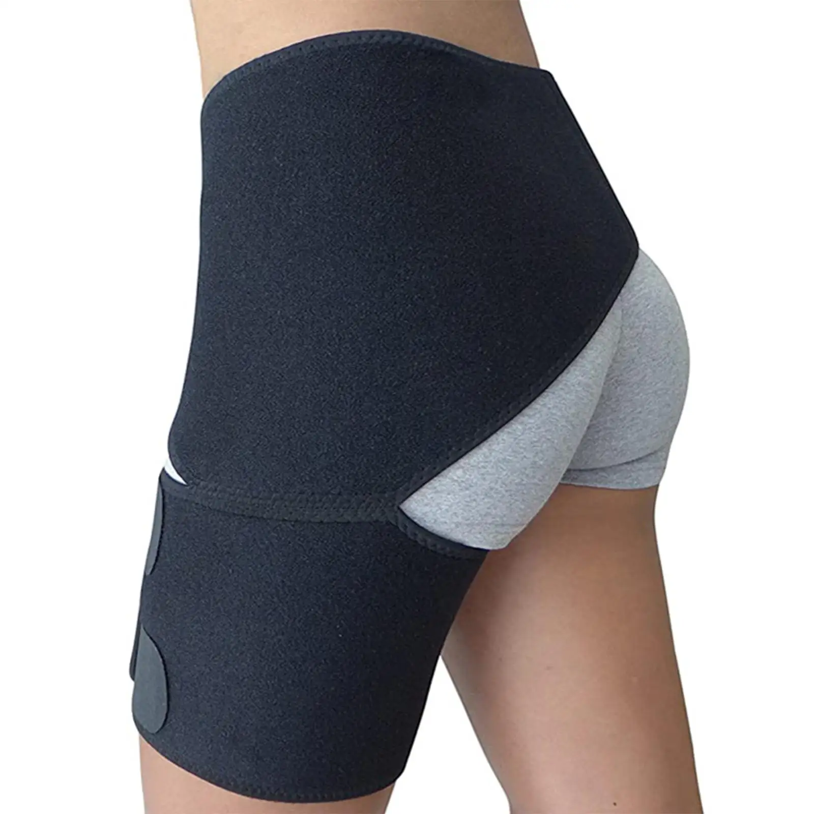 Ingle de cadera para hombres y mujeres, soporte de muslo, envoltura de compresión, cinturón ajustable, Protección deportiva para músculos Hamstring, articulaciones, culturismo