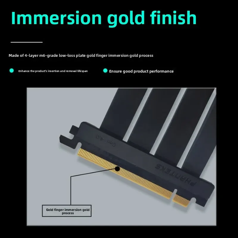 PCI-E 5.0/4 black graphics card vertical bracket kit/7-slot ATX chassis upgrade/220mm extension cable/EMI anti-electromagnetic