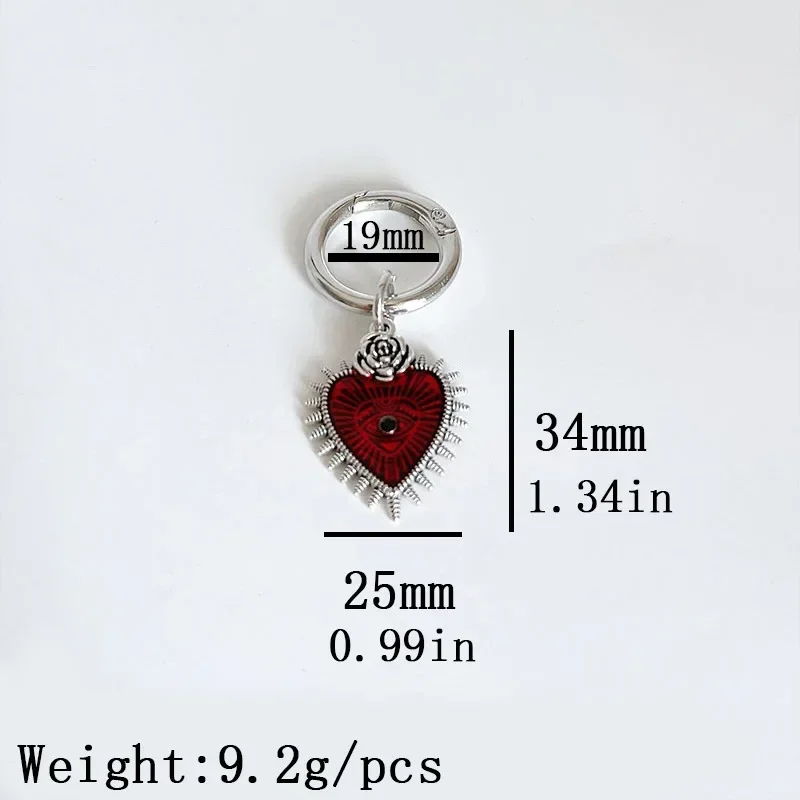 1Pcs Gothic Punk Devil\'s Eye Heart Shoe Pendant for Martin Boots Decoration Dark Metal Unisex Spice Girl Personalize Accessories