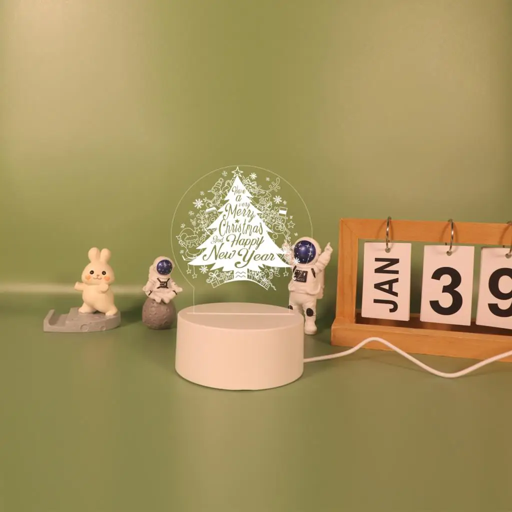 Sapins de Noël Veilleuse LED pour la Décoration de la Maison, Veilleuse 3D pour Chambre, Cadeau de Noël