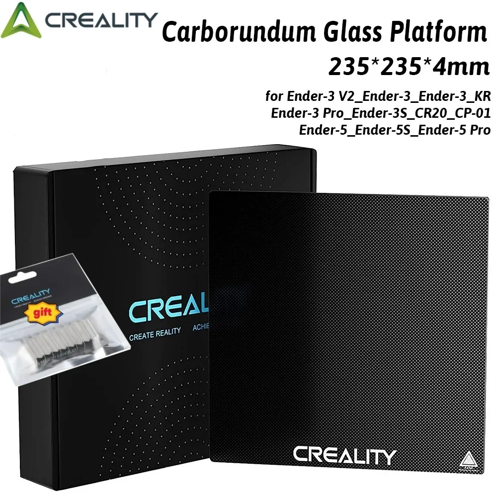 

Кровать из закаленного стекла Creality Carborund 235x235x4 мм, платформа для 3D-принтера, объединительная пластина для Ender 3 / Ender 3 V2 / Ender 3 Pro