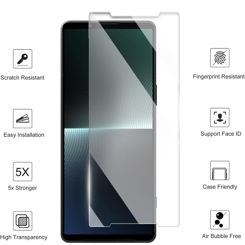 9H Hardness Premium Scratch-Proof Protective Screen Protector Tempered Glass Film for Sony Xperia 1 V 1V