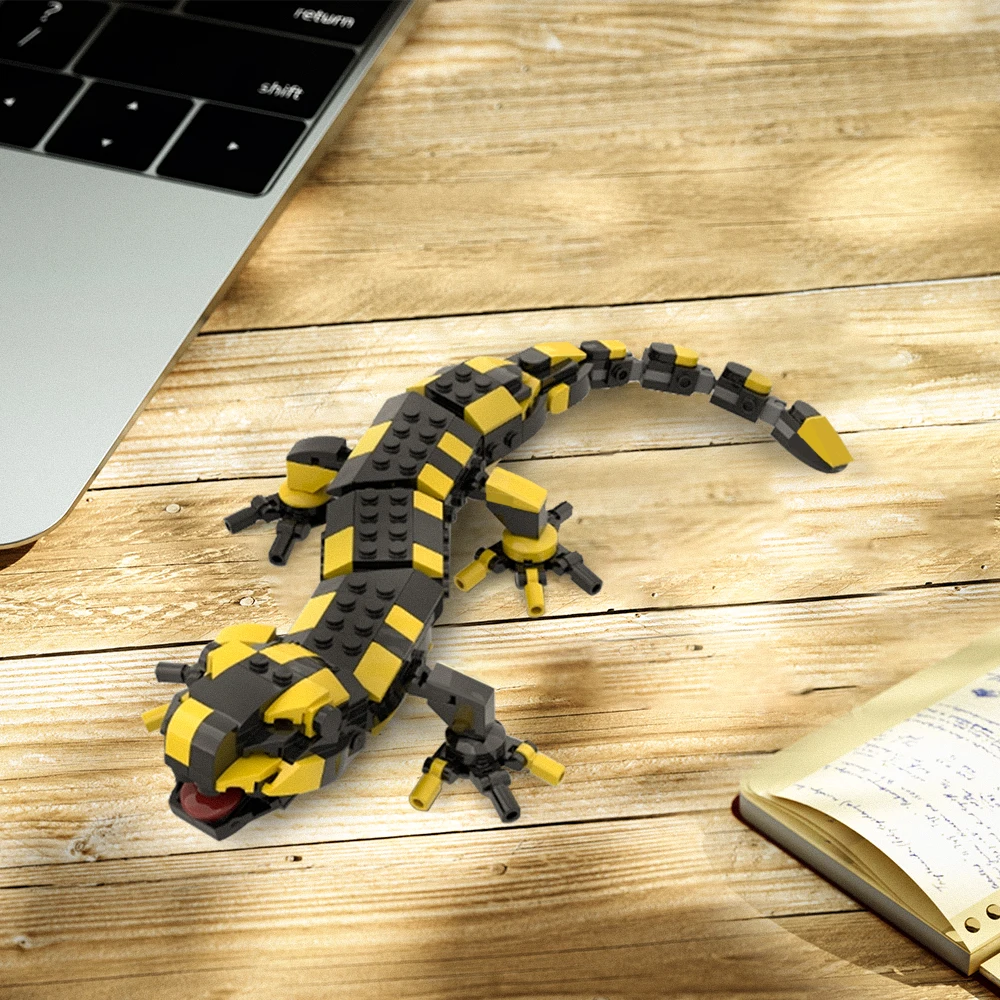 

Огонь саламандра животное MOC сборка строительные блоки DIY креативные игрушки, очень хороший подарок для любителей строительных блоков