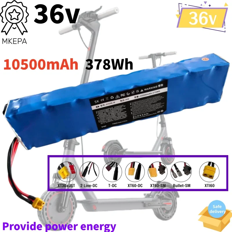 36V 10S3P 10500mAh 18650 High Drain Lithium Battery Spare Part for lpega M365 Electric Scooter Modification