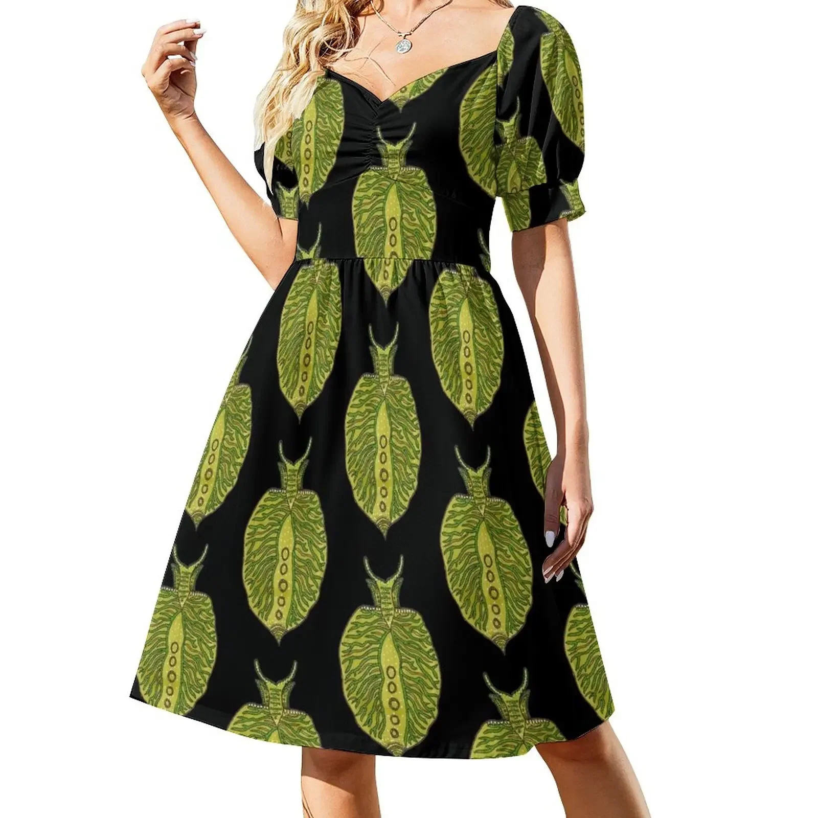 

Emerald Green Sea Slug Short-Sleeved Dress sexy dress for women Elegant gowns Cocktail of dresses