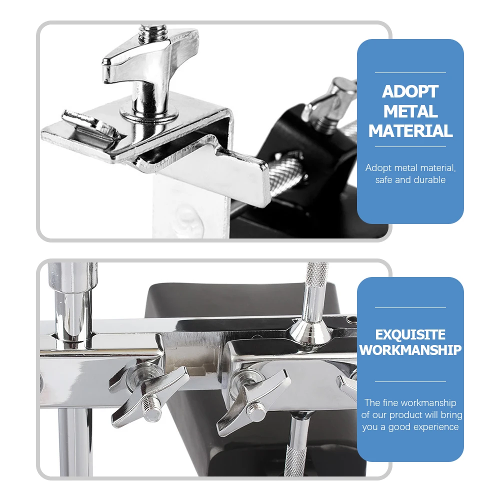 

Ground Drum Cowbell Clip Bass Accessory Clamp Instrument Good Mood Mounting Bracket Hoop Metal Percussion