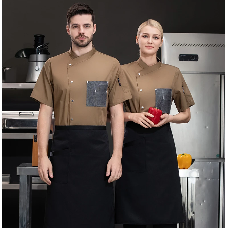 Camicia da cuoco per uomo donna panetteria Pizza uniforme da cucina abbigliamento da cucina professionale uomo giacca da cuoco ristorante personalizzata