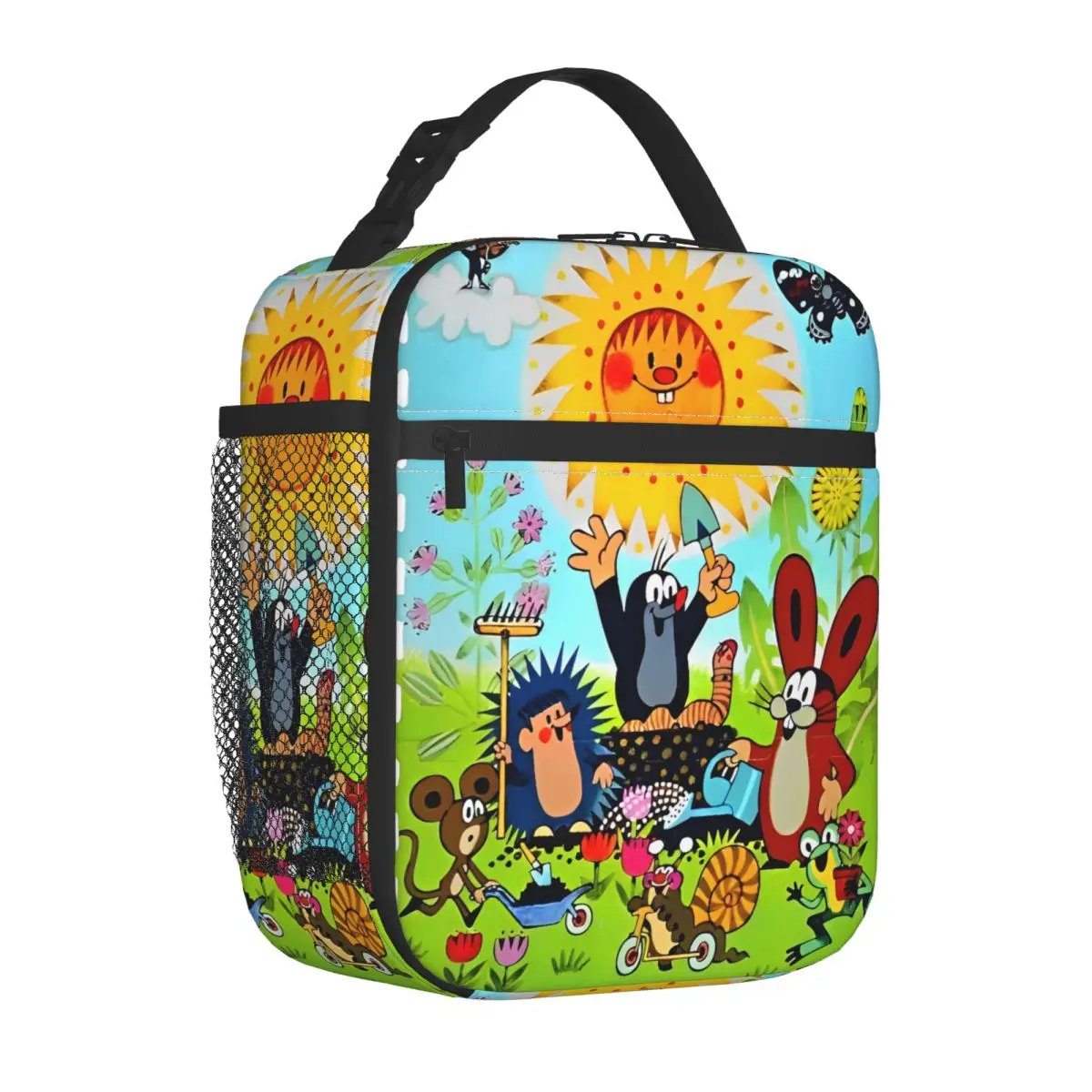 The Little Mole Insulated Lunch Bags High Capacity Cartoon Friends Together Reusable Cooler Bag Tote Lunch Box Work Travel