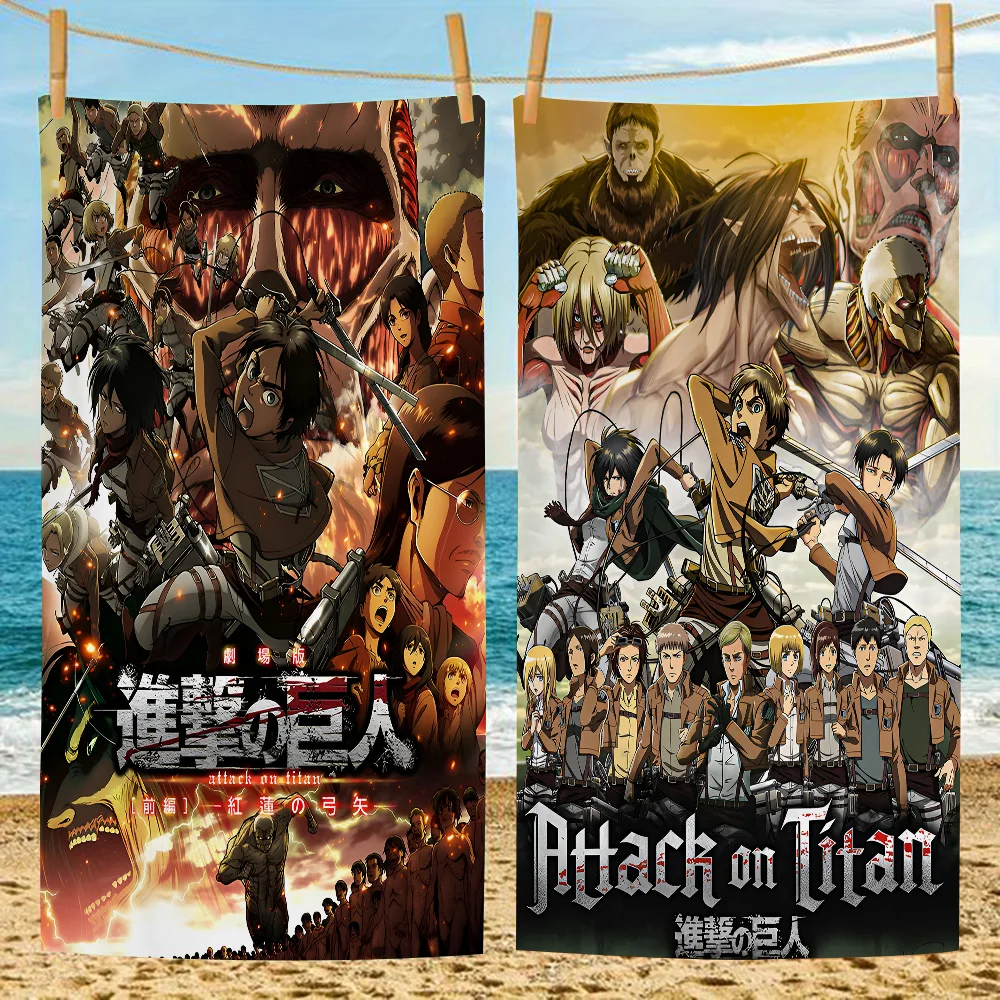 

Attack On Titan Bath Towel Microfiber Soft Water Absorbing Breathable For Girl Kids Decorative Cartoon Beach Towel