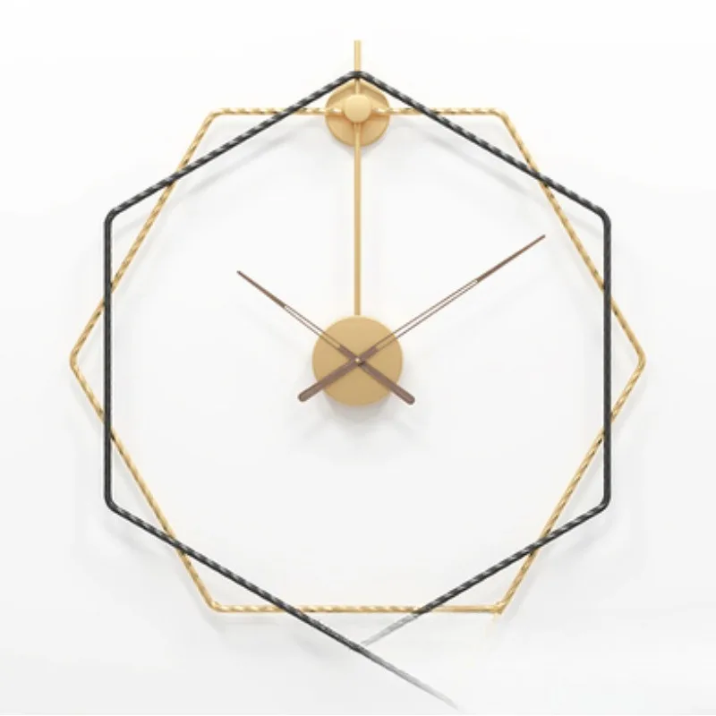 

Nordic simple background wall clock, light luxury living room clock