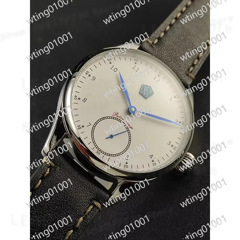 for Seagull ST3621 Jones Sword Manual Mechanical Watch Blue Hands Retro Business Men Waterproof Genuine Leather Strap Classic