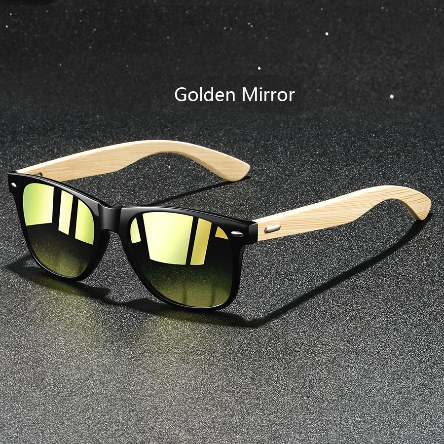 Mode Bamboe Hout Vintage Vierkante Zonnebril Houten Mannen Vrouwen Luxe Merk Designer Zonnebril Rijden Vissen UV400 Brillen