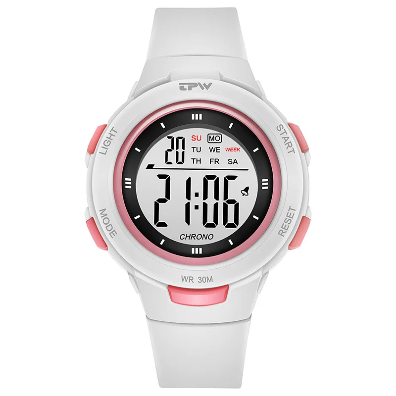 Reloj electrónico deportivo con pantalla Digital LED, reloj despertador con luz nocturna impermeable, multifuncional, regalo de cumpleaños para niño