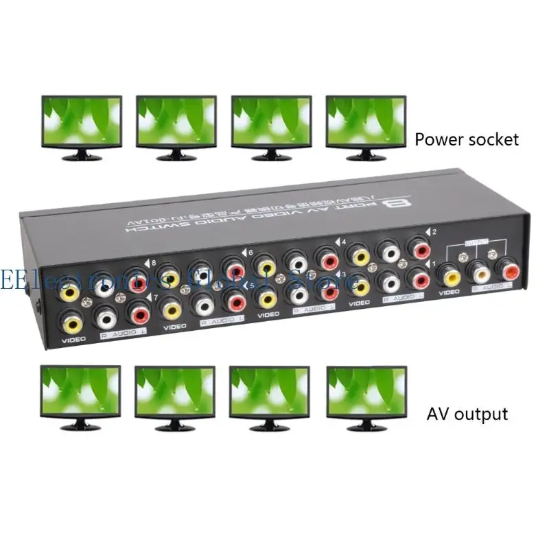 462B 8-way Composite RCA AV Splitter 1X8 Video 1 in 8 out Splitter Distributor for STB DVD HDTV view 2